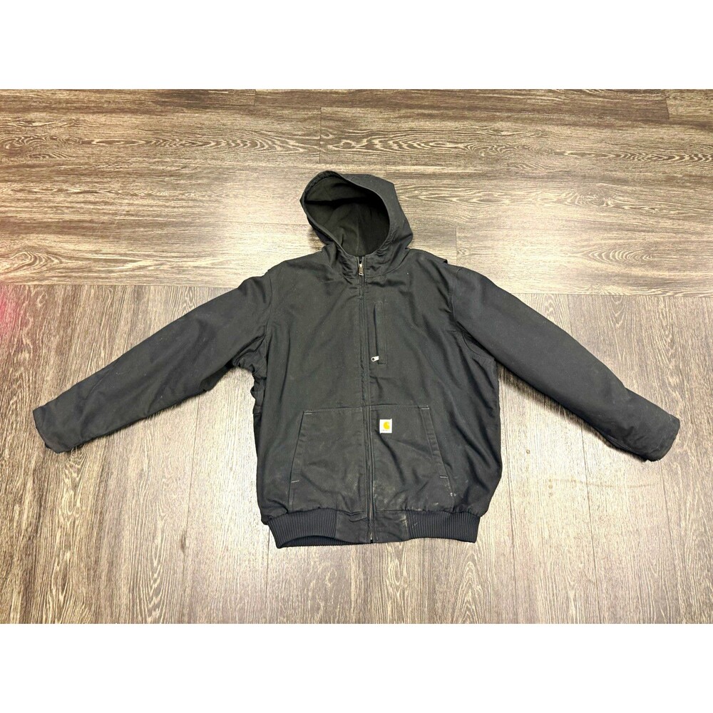 Carhartt Full Swing 103371 Black Hooded Full Zip Lined Jacket Men’s 2XL Tall